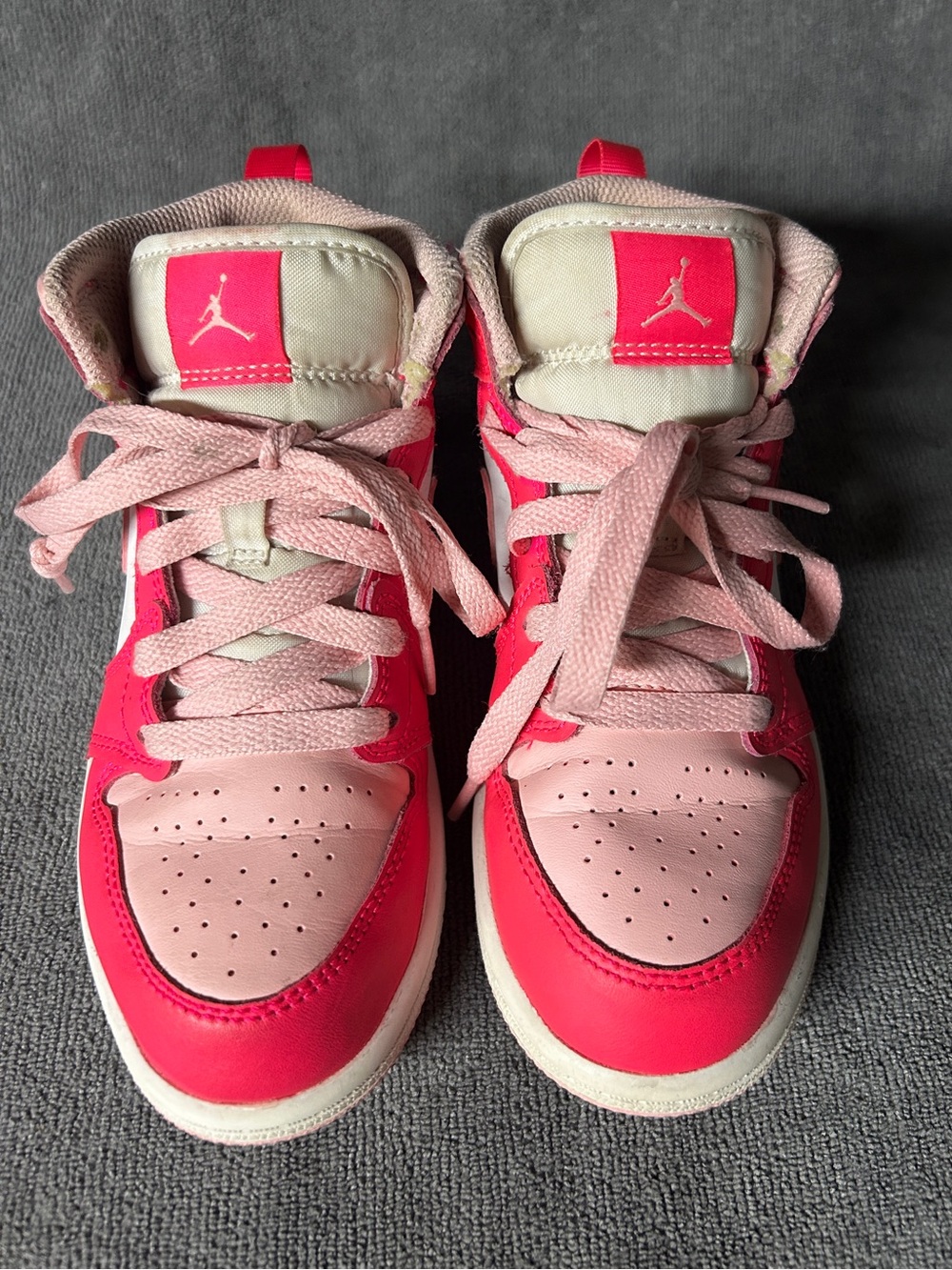 Nike Air Jordan 1 Mid Fierce Pink Kids Girls 13C Pink White FD8781-116